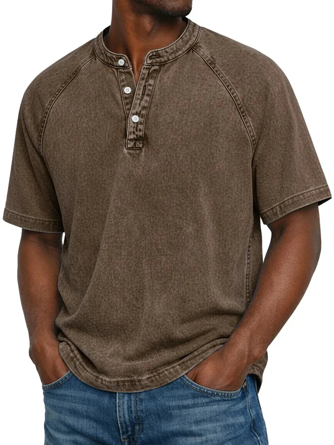 antonio-Camisa vintage de hombre con botones