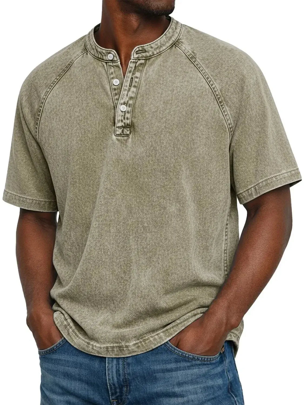 antonio-Camisa vintage de hombre con botones