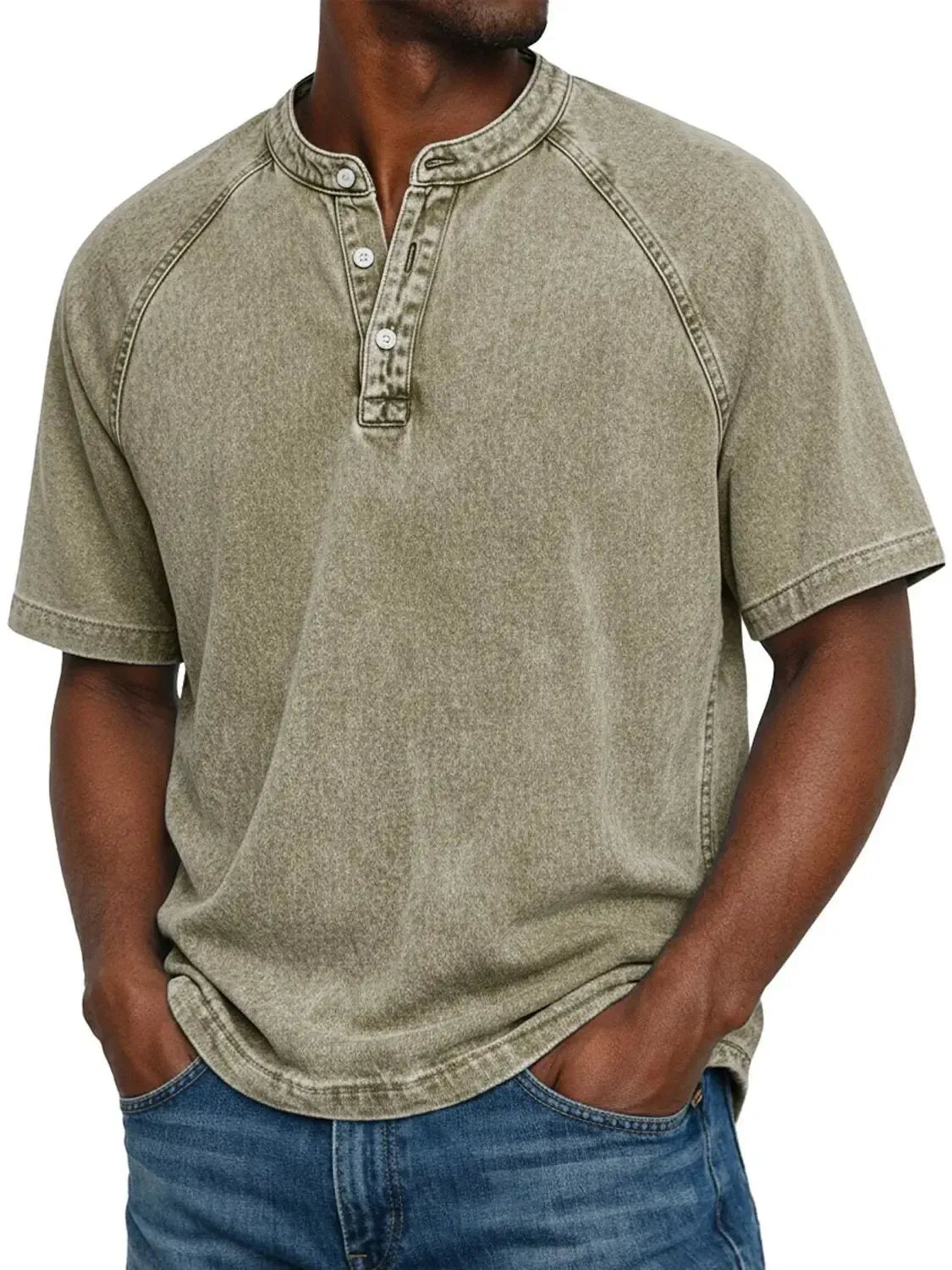antonio-Camisa vintage de hombre con botones