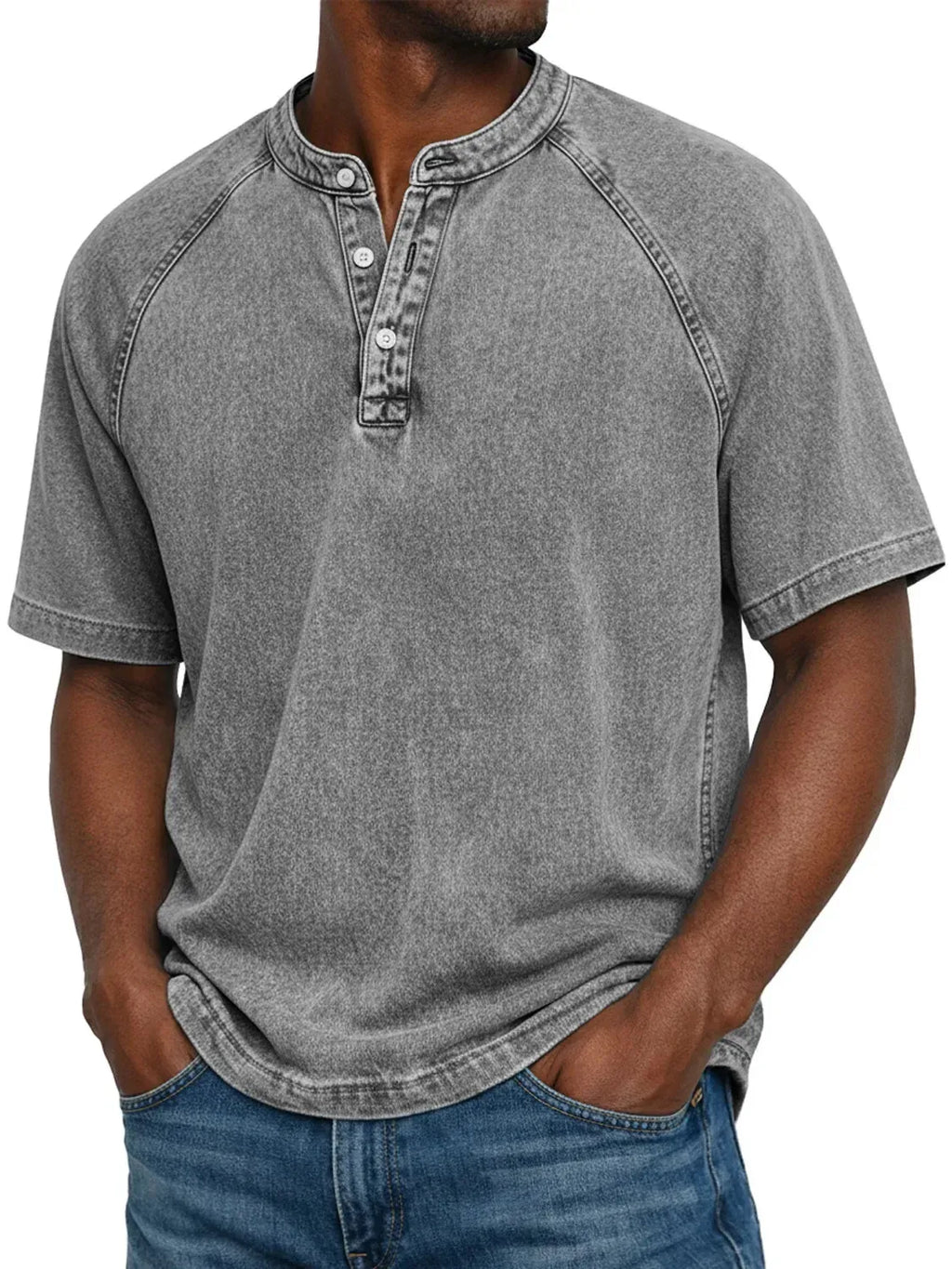 antonio-Camisa vintage de hombre con botones