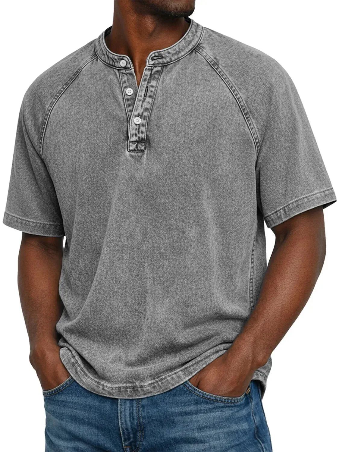 antonio-Camisa vintage de hombre con botones