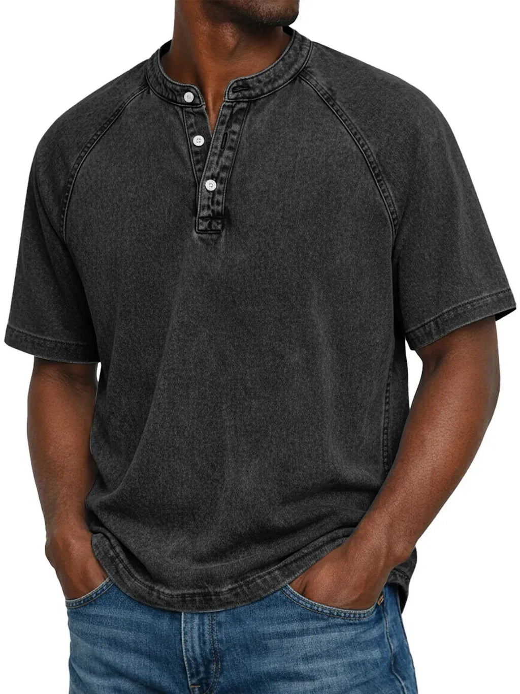 antonio-Camisa vintage de hombre con botones