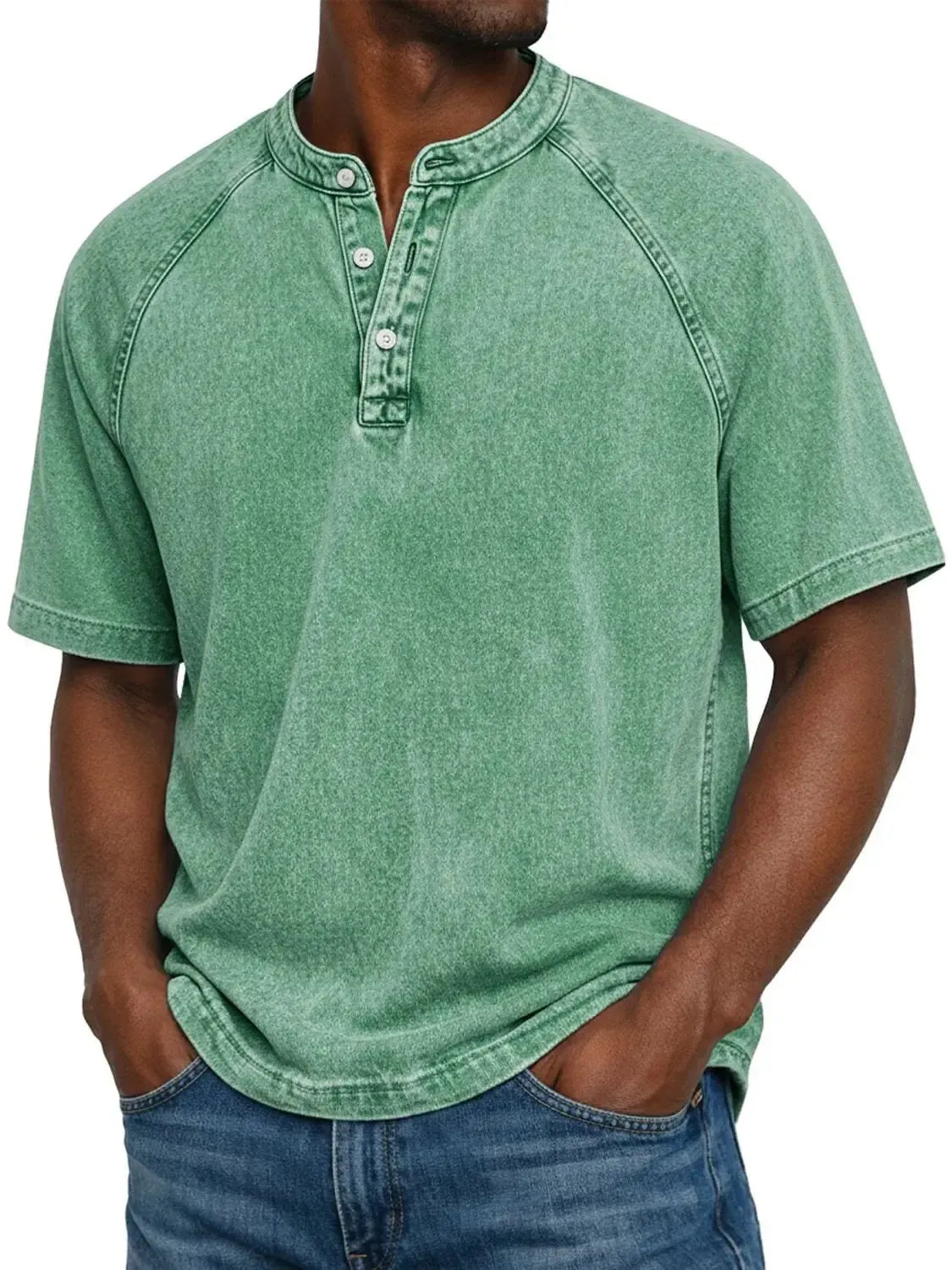 antonio-Camisa vintage de hombre con botones
