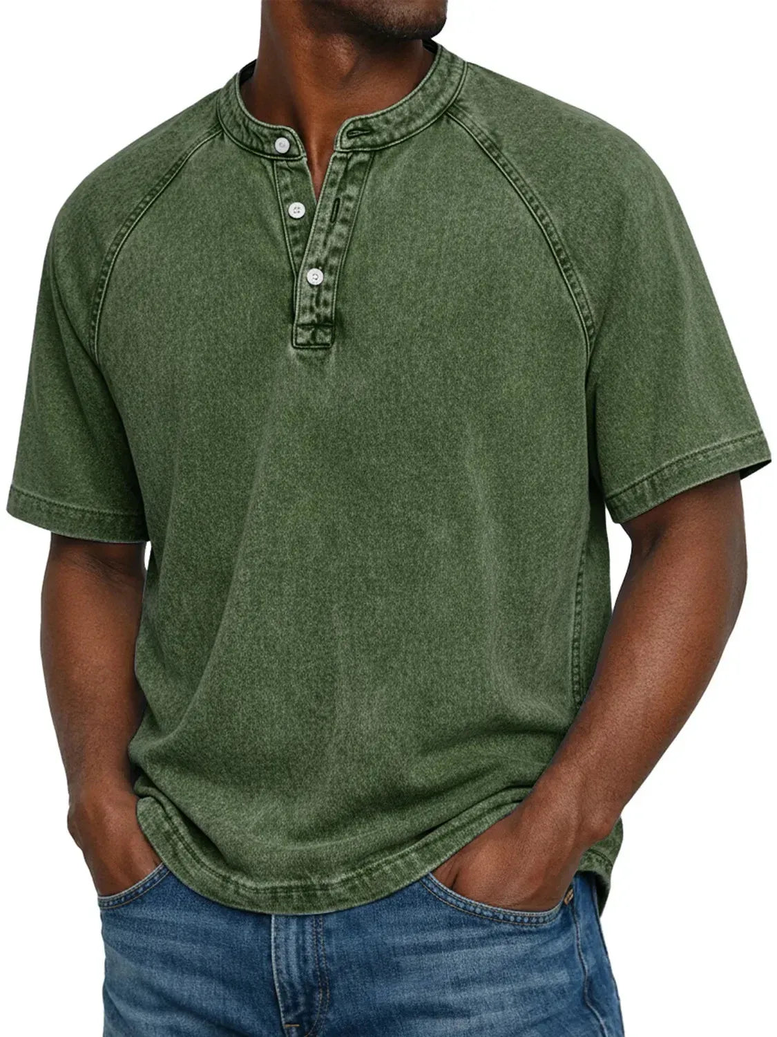 antonio-Camisa vintage de hombre con botones